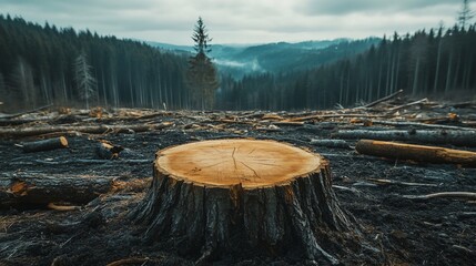 Deforested Landscape with Stubble