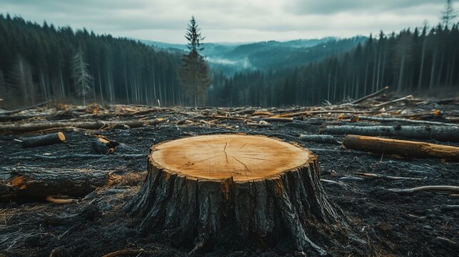Deforested Landscape with Stubble