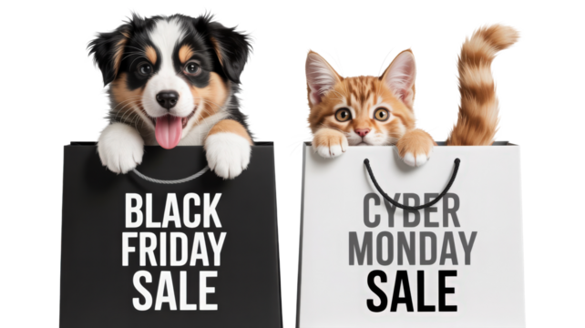 Black Friday Cyber Monday Animals Shopping Sale Concept