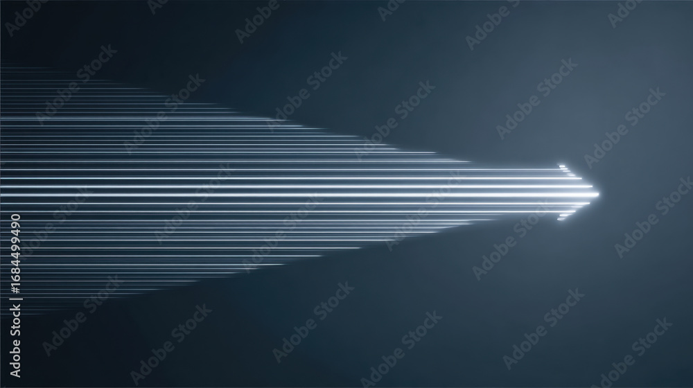 Aufkleber bright light beams create dynamic arrow shape, symbolizing direction and movement. sleek design conv
