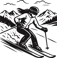 a woman skiing at the mountain