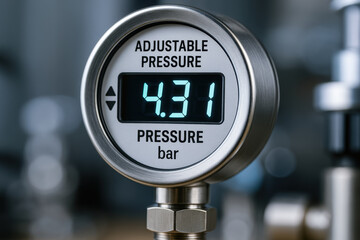 Adjustable pressure gauge reading 4.31 bar industrial system engineering education innovation for precise monitoring and control of fluid pressure