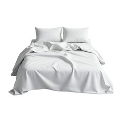White Bed with Pillows and Sheets