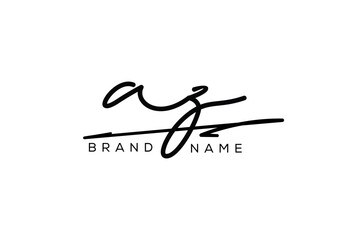 AZ letter elegant cursive beauty handwriting logo.