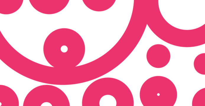 Close-Up of Large and Small Pink Circles on Gray