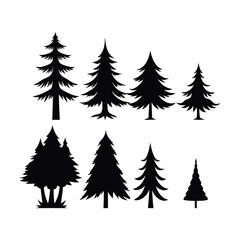 Obraz premium set of vector christmas trees