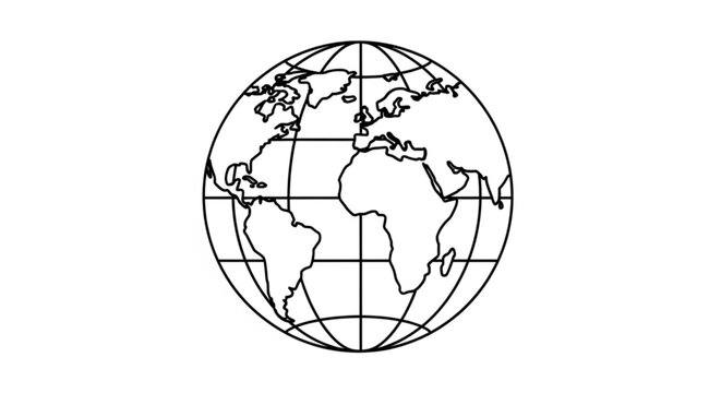 black and white globe earth world map clip art preview