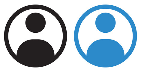 Profile Icon symbol Black and sky, Account Profile, Avatar, Social Media Graphic elements, Member Pictogram, Application Vector illustration.