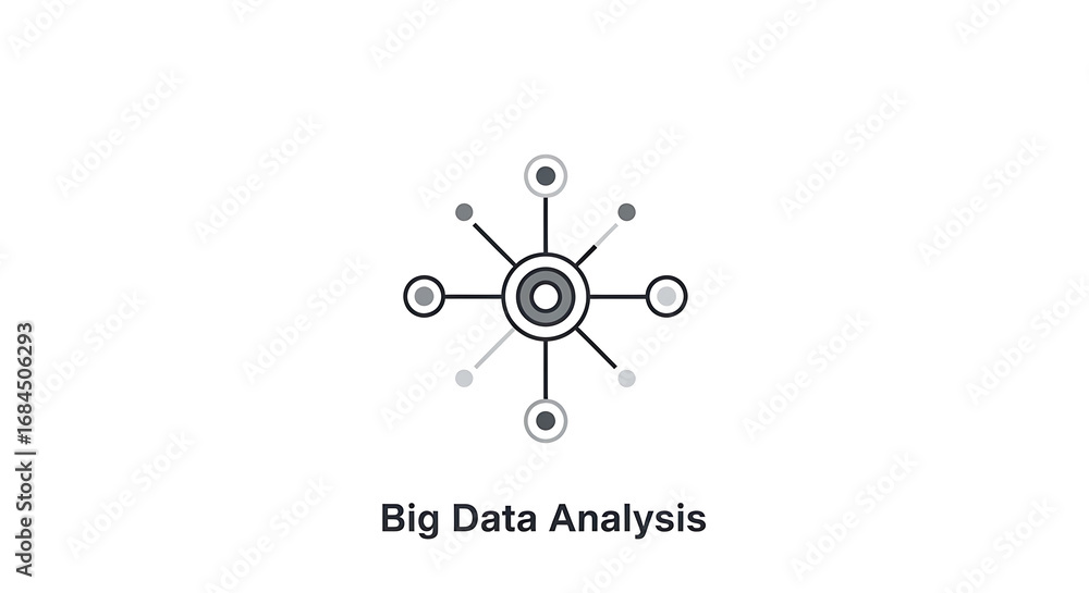 Leinwandbilder representation of a data network with connected nodes on a plain white background in a simple design
