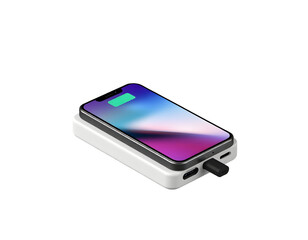 Wireless charging of a smartphone on a white charger