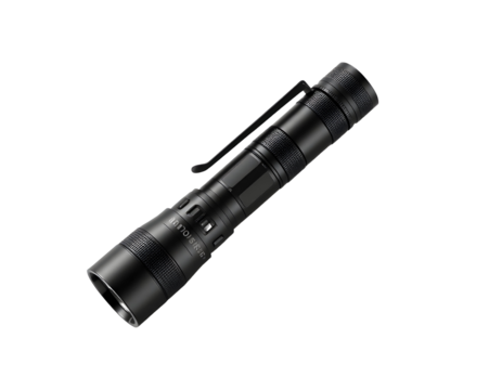 Compact Black LED Flashlight with Pocket Clip