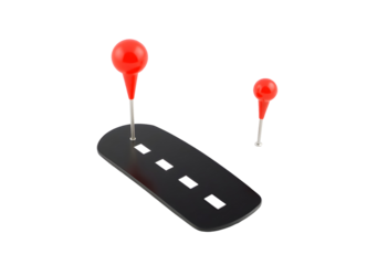 Road with Map Pins