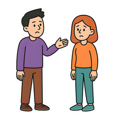 Illustration of Sad People Talking and Sharing Feelings