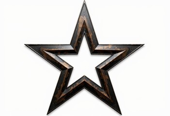 Obraz premium Intricately Designed Dark Wooden Star with Rich Texture and Bold Geometric Shapes Creating an Eye-Catching Three-Dimensional Visual Effect