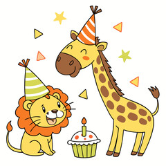 birthday card with giraffe