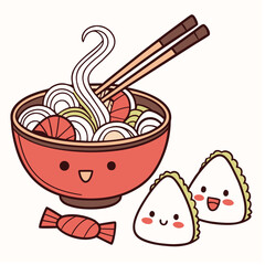 vector illustration of a bowl of food