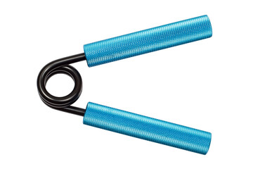 Metal wrist expander on a white background. Expander isolated close-up