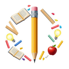 Back to school supplies arranged