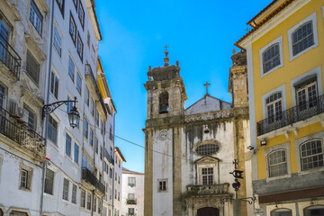 Coimbra, beautiful city in Portugal, typical houses in the historical center

