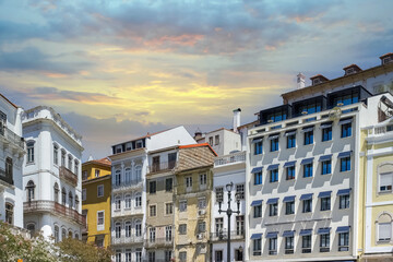 Coimbra, beautiful city in Portugal, typical houses in the historical center
