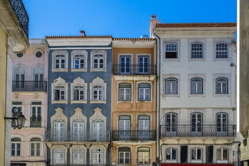 Coimbra, beautiful city in Portugal, typical houses in the historical center
