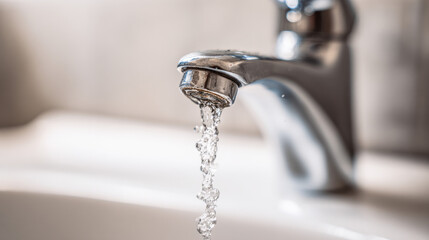 Water droplets splashing from dripping faucet into white sink basin illustrating ongoing leak and urgent repair