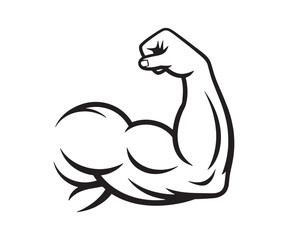 Powerful Bicep Illustration for Fitness or Sports Design