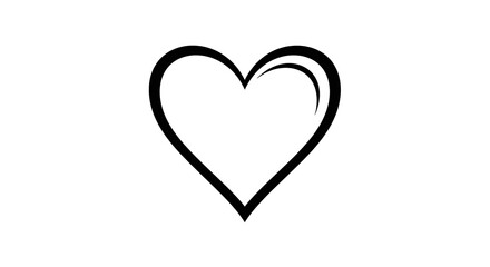 Handdrawn heart symbol isolated on white background