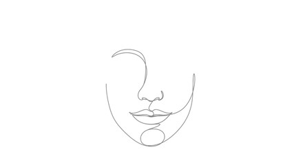 Abstract elegance: minimalist line art of a serene human face conveying simplicity