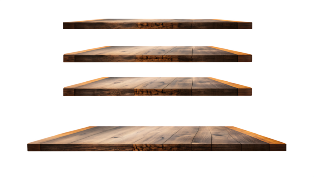 Stacked wooden planks isolated on transparent background isolated on a transparent background - Powered by Adobe