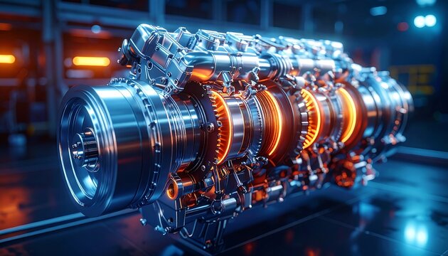 Engine Assembly in Industrial Setting
