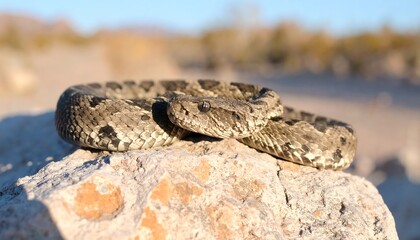 Fototapeta premium Desert reptile basking on rock