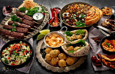 Arabic Cuisine: Middle Eastern traditional lunch or dinner.