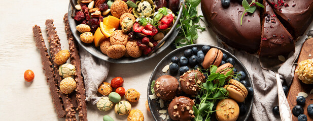 Healthy dessert. Vegan gluten-free pastry.