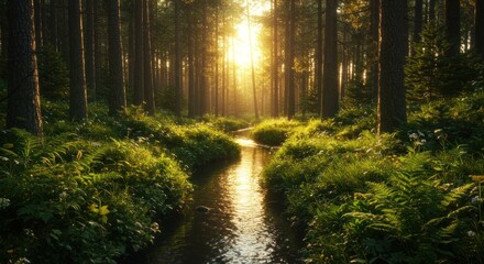 Obraz premium morning in the forest