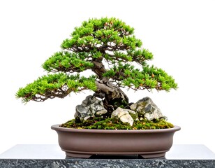 Bonsai tree in pot, meticulously crafted