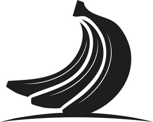 Banana Fruit Vector Logo in Minimalist Black and White, Ideal for Modern Branding and Visual Identity
