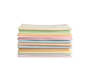 Stack of Pastel Colored Cloths
