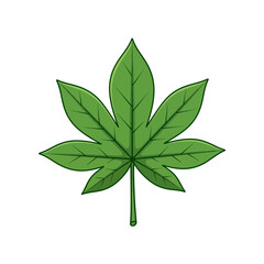 Vibrant Green Leaf with Distinct Lobes and Veins