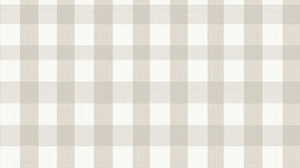 Beige and white gingham checkered fabric texture background