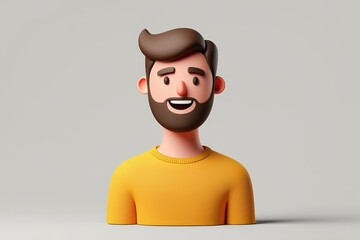 Cartoon avatar character design for website profile picture and social media profile user 3d