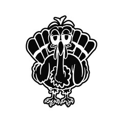 Cartoon Style Turkey Hand Drawn Character Doodle