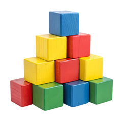 Bright Colorful Blocks for Kids Learning and Development  on transparent  background