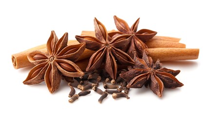 star anise on white background