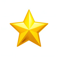 Obraz premium Yellow shooting star icon with glossy reflective comet effect isolated on white