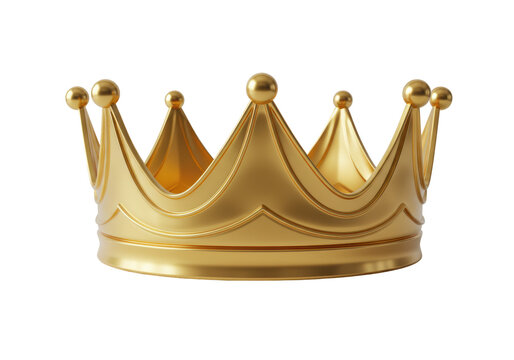 Isolated, luxurious gold crown for royalty, a symbol of power and success, royal leadership