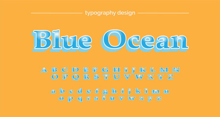 Artistic Blue bold font and alphabet-01