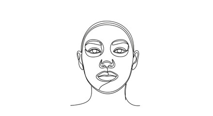 Elegant continuous line drawing of a portrait unveiling minimal artistic expression