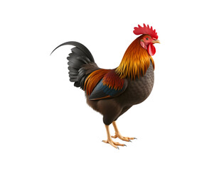 Fototapeta premium Vibrant Rooster Illustration with Detailed Feathers