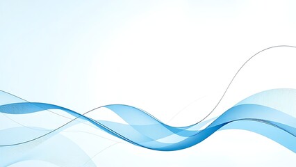 Abstract business concept with geometric shapes and flowing lines in blue and white.